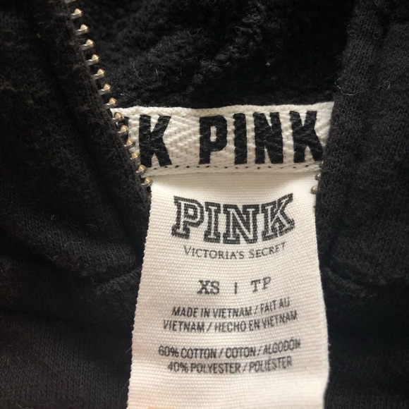 Victoria’s Secret PINK black half zip sweatshirt. Size XS. - Picture 3 of 4